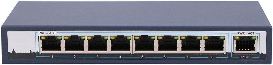 EXTRALINK CERES 8-port FastEthernet Unmanaged 96W PoE Switch + 1x FE Up-Link