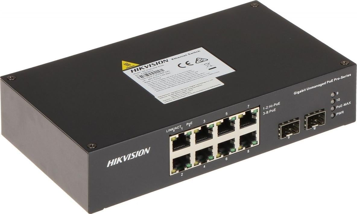 Switch Hikvision DS-3T0510HP-E/HS, 8-Port Gigabit