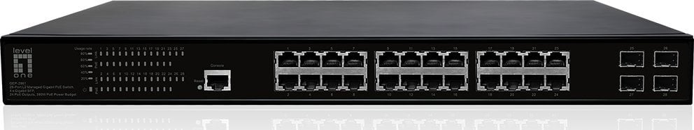 Switch LevelOne LevelOne Switch 24x GE GEP-2861 4xGSFP 19` 390W 24xPoE+