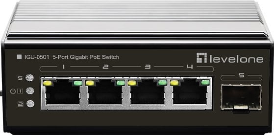 Switch LevelOne LevelOne Switch 5Port Gigabit PoE DIN-Rail,-30°C to 65°C