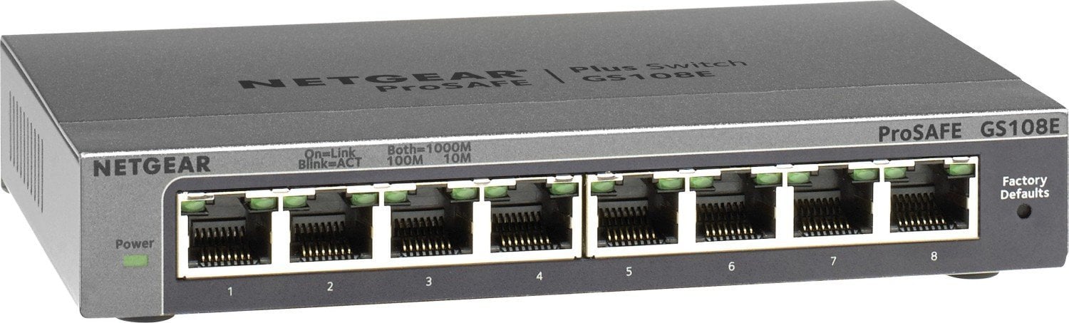 Switch NetGear GS108E, 8 x 10/100/1000 Mbps