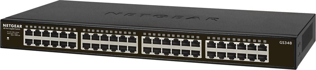 Switch NetGear GS348, 48 x 10/100/1000 Mbps Gigabit Ethernet, Desktop/Rackmount, Plug-and-Play, carcasa metal