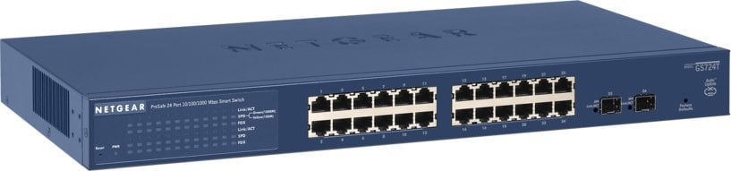 Switch NetGear GS724TS Stackable Smart Managed 24 x 10/100/1000, MTBF 282515 ore