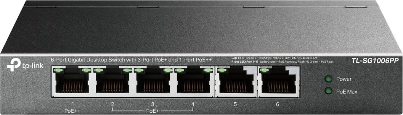 Switch TP-Link Przełšcznik SG1006PP 6GE (3PoE+ 1PoE++)