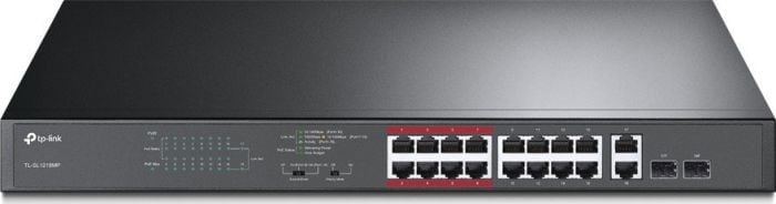 Switch TP-Link TL-SL1218MP Gbit PoE 16x 10/100+2 Combo SFP, 192W
