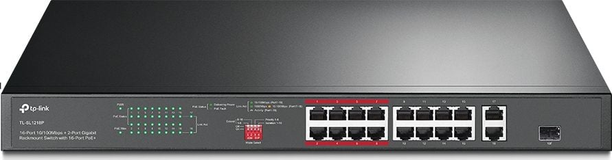 Switch TP-Link TL-SL1218P, 18 porturi, PoE+