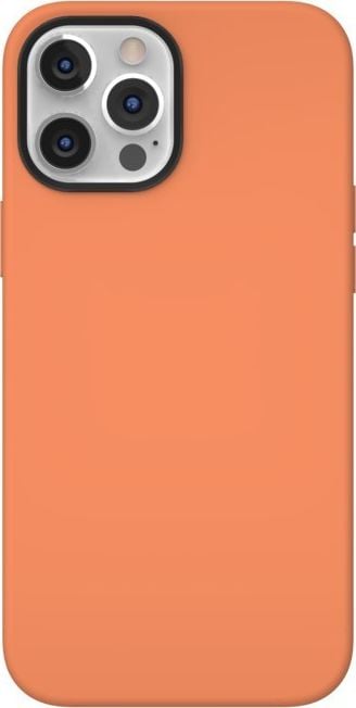 Huse telefoane - Husa protectie SwitchEasy MagSkin pentru iPhone 12/12 Pro, Silicon, Portocaliu
