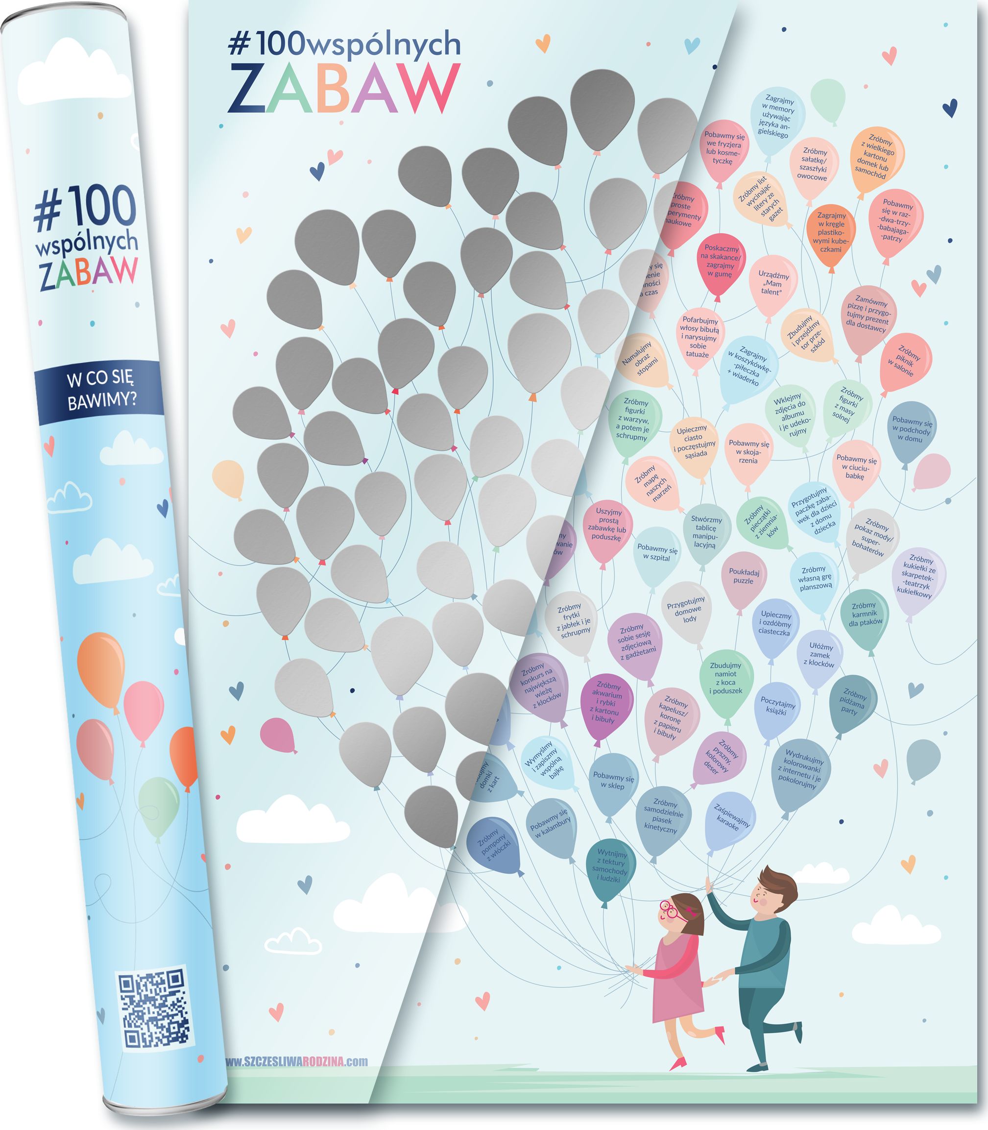 Happy Family Scratchcard POSTER PENTRU COPII 100 FUN TOGETHER