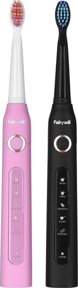 Periuța de dinți FairyWill 507 roz/negru, Pentru adulti, Reîncărcabil, Fara senzor de presiune