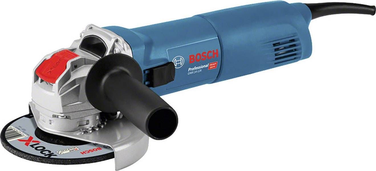 Polizor unghiular Bosch Professional X-Lock GWX 14-125, 1400 W, 11.000 RPM, 125 mm diametru disc + cutie + maner auxiliar + aparatoare de protectie
