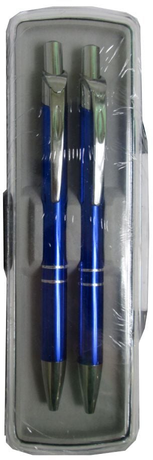 Set stilou și creion mecanic Tadeo Trading în carcasă Lux albastru închis