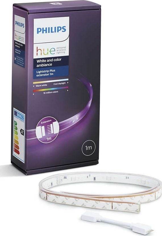 Benzi LED - Banda LED inteligenta Philips Hue LightStrip, Wi-Fi, lumina RGB