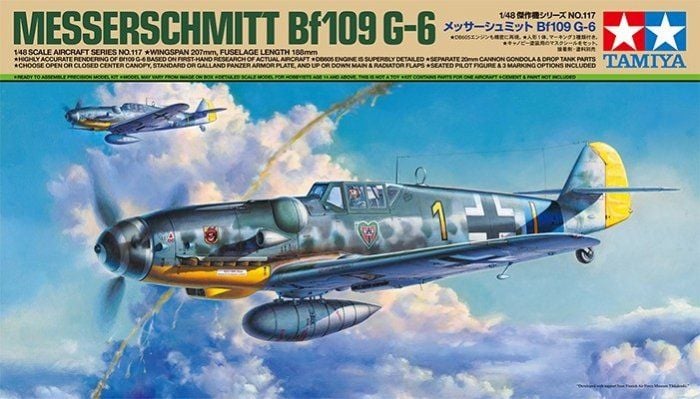 Macheta aeromodele Tamiya Messerschmitt Bf 109 G-6 1:48 TAM 61117