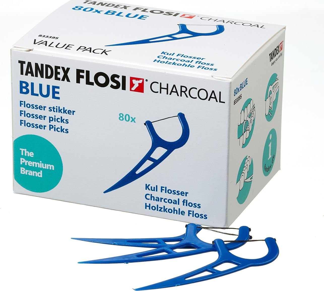 Tandex Floser cu fir de carbon albastru (80 buc.)