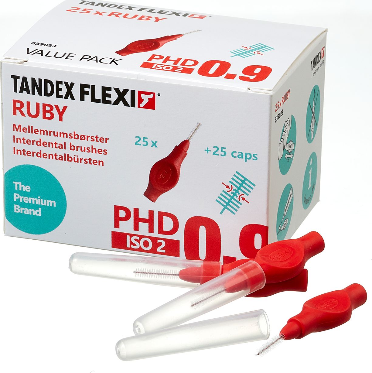Tandex Tandex (25 buc.) de perii Flexi Super Fine Ruby (roșu))