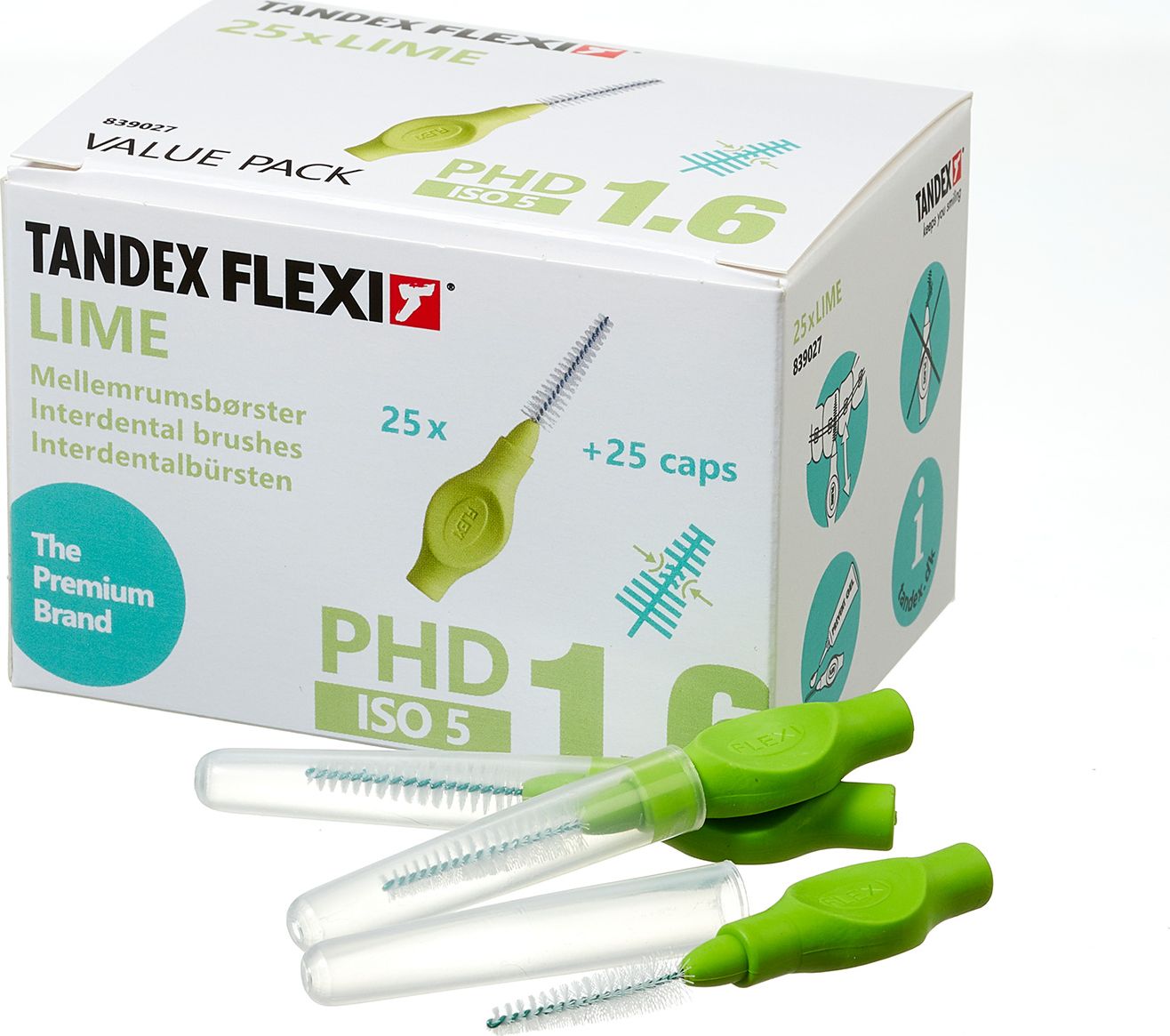 Tandex Tandex (25 buc) periuțe de dinți conice Lime (verde)