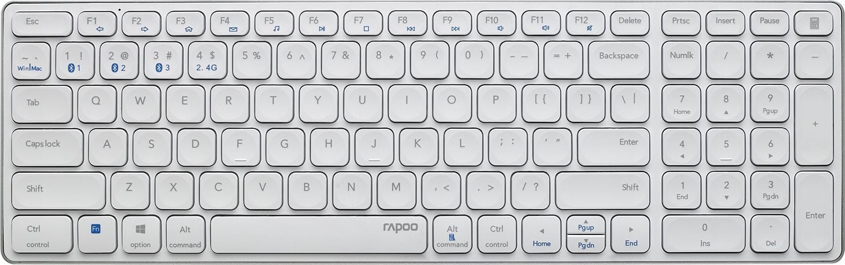Tastatură Rapoo E9700M fără fir albă SUA (002173660000)