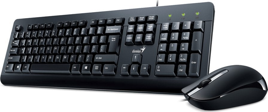 Tastatură + mouse Genius Genius KM-160, set tastatură cu mouse optic, CZ/SK, clasic, tip cu fir rezistent la apă (USB), negru,