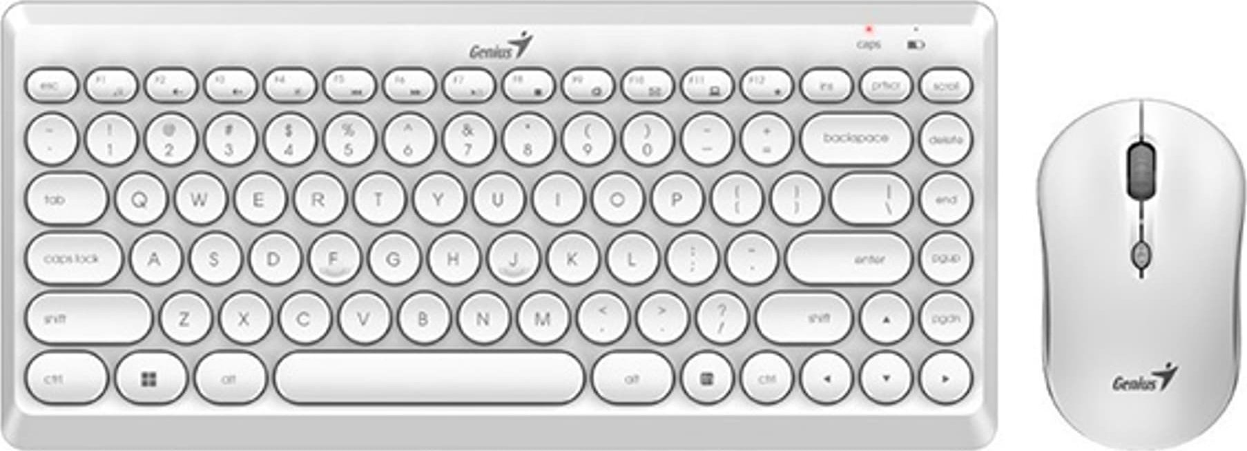 Kit Tastatura + Mouse - Tastatură + mouse Genius Genius LuxeMate Q8000, set tastatură optică și mouse fără fir, 4x AAA, CZ/SK, clasic, 2,4 [Ghz], wireless, alb