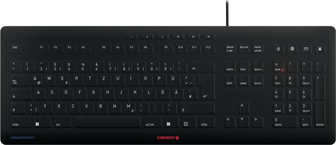 Tastatură Cherry CHERRY Stream USB QWERTZ Tastatură Germană Neagră
