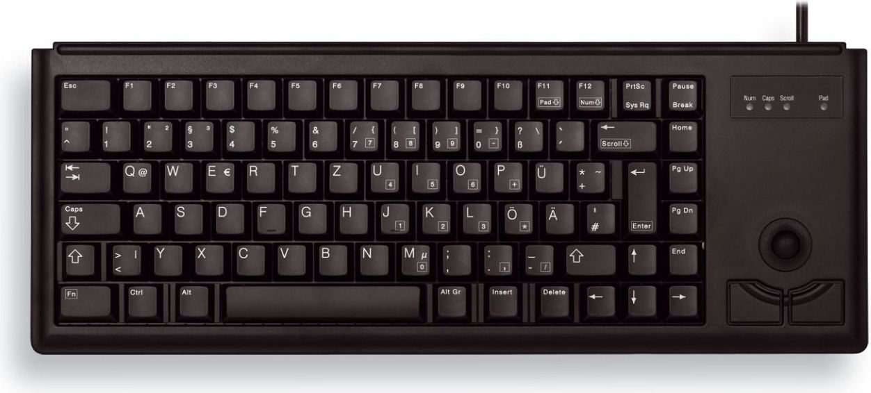 Tastatură Cherry Compact Trackball cu fir negru SUA (G84-4400LPBEU-2)