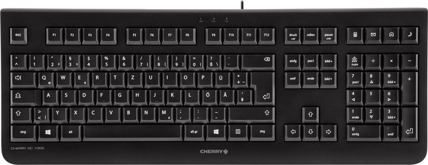 Tastatură Cherry KC 1000 cu fir negru HU (JK-0800HU-2)