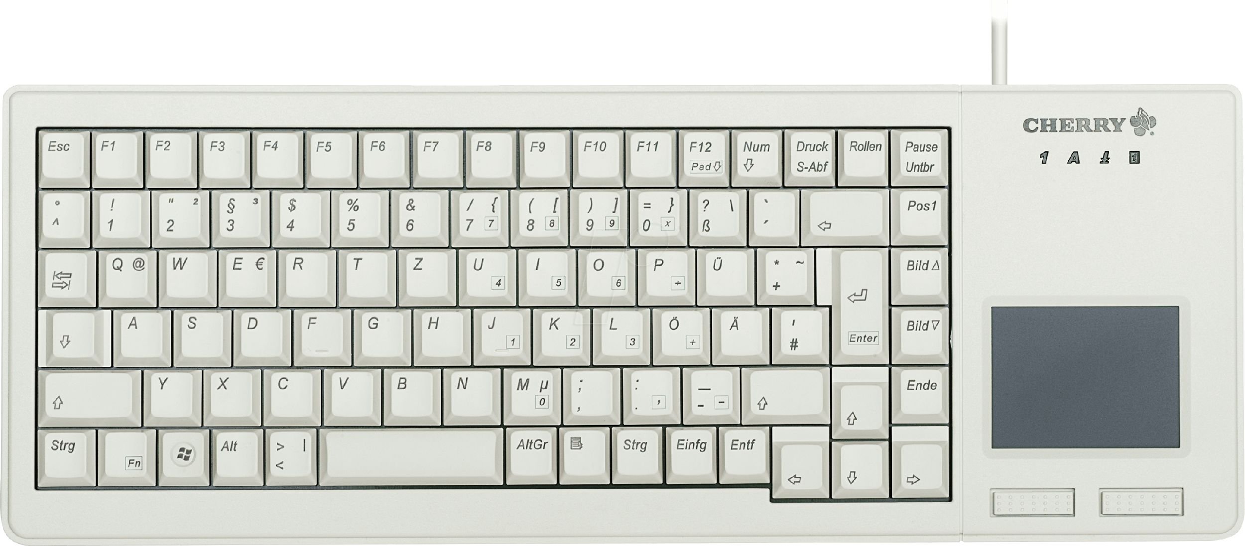 Tastatură Cherry XS Touchpad cu fir alb SUA (G84-5500LUMEU-0)