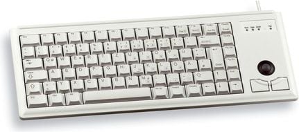 Tastatura compacta CHERRY G84-4400 cu Trackball, Alb, cu fir