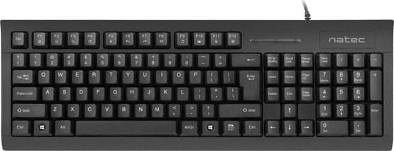 Tastatura cu fir Natec, Cititor de carduri Smart ID, Negru