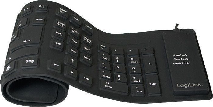 Tastaturi - Tastatură flexibilă LogiLink cu fir negru DE (ID0019A)