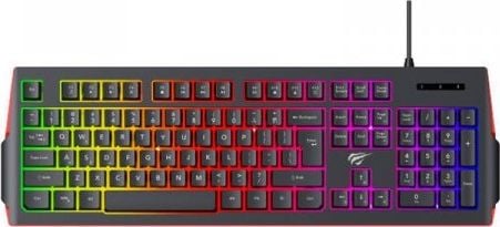 Tastaturi gaming - Tastatura gaming Havit KB866L, iluminata RGB, cu cablu, negru, EN layout