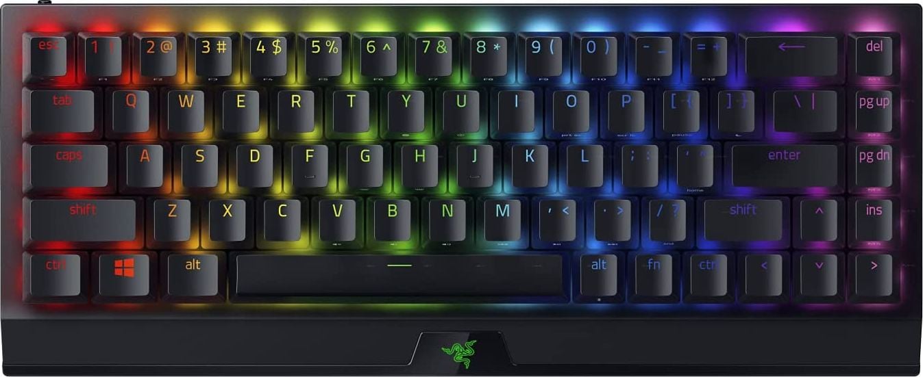 Tastatura gaming mecanica Razer BlackWidow V3 Mini, wireless HyperSpeed, format 65%, iluminare Chroma RGB, switch Razer Yellow, Negru
