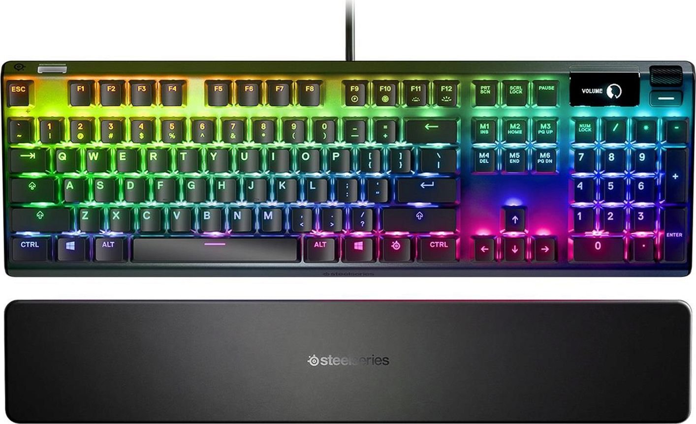 Tastatura gaming mecanica SteelSeries Apex 7, iluminare RGB, display OLED, switch red
