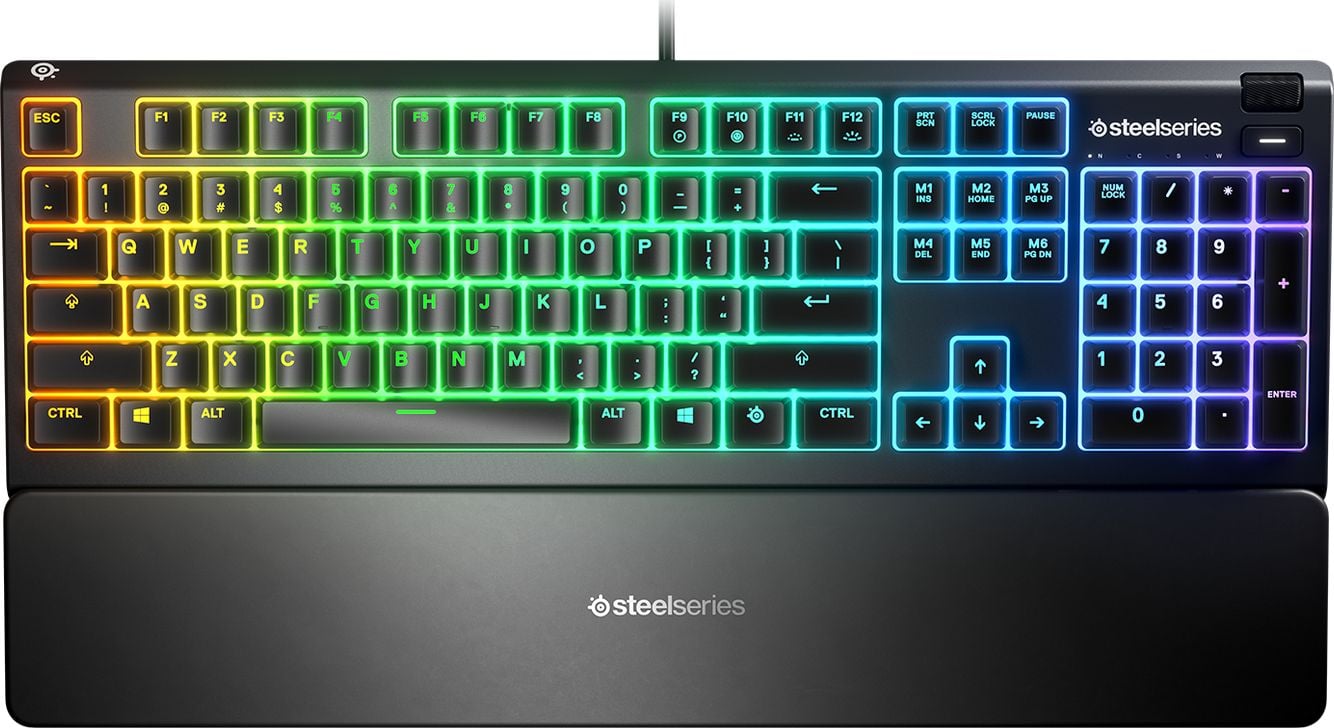 Tastatura gaming SteelSeries Apex 3, iluminare RGB, protectie IP32, Negru