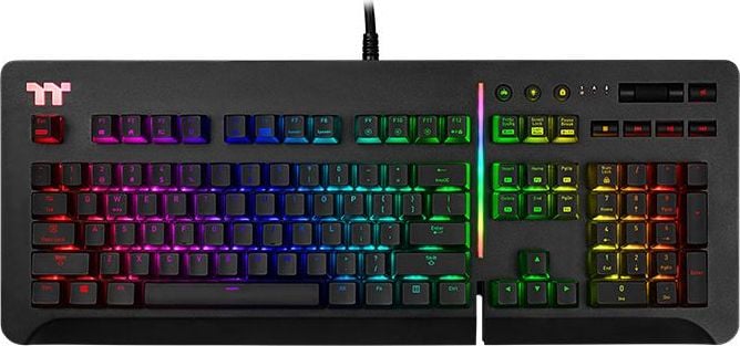 Tastatura gaming Thermaltake KB-LVT-BLBRUS-01, Level 20 RGB Black, cu cablu, iluminata RGB, negru, mecanica, EN