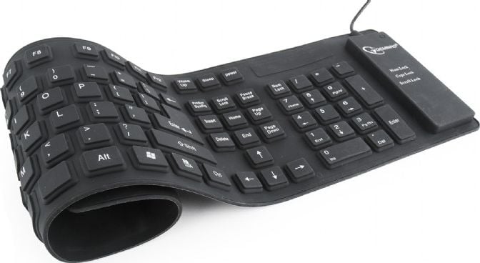 Tastatura Gembird KB-109F-B Flexibila, microUSB, Negru