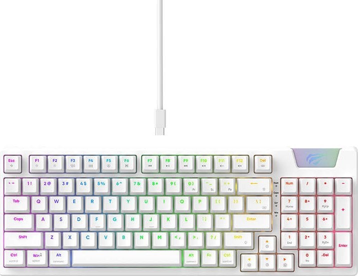 Tastatură Havit Tastatură pentru jocuri Havit KB885L RGB (albă)