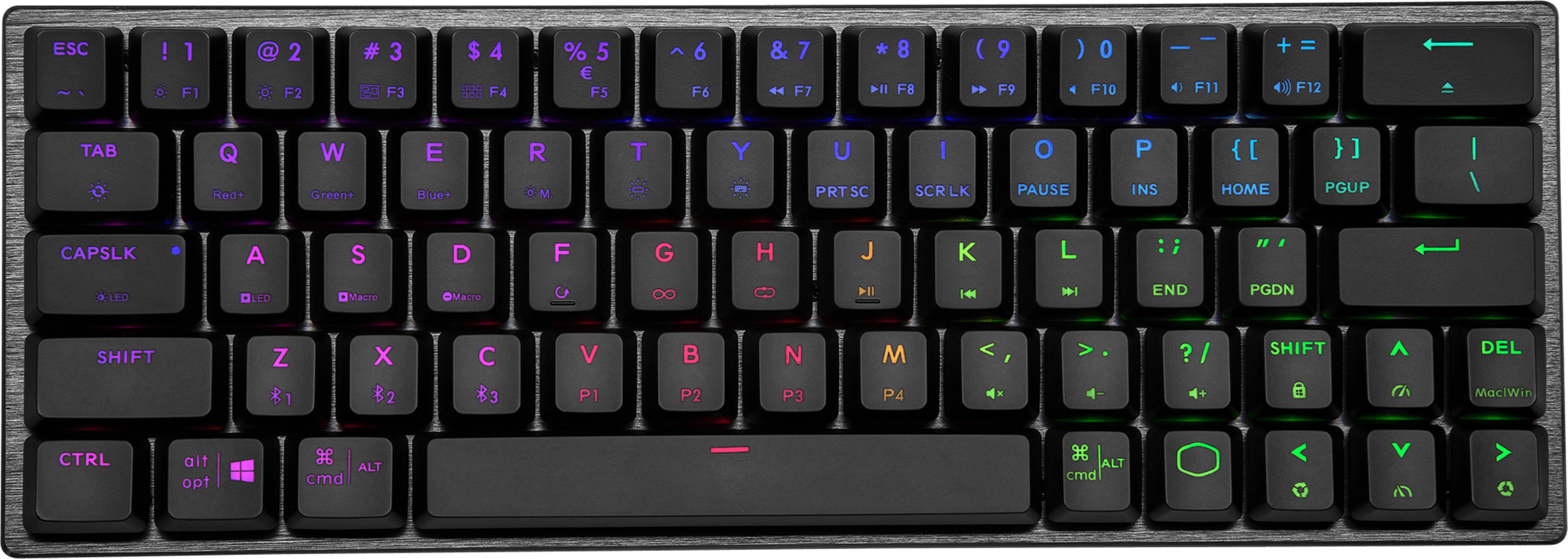 Tastaturi gaming - Tastatura mecanica gaming Cooler Master SK622 Space Gray, RGB, Red Switches, Low Profile