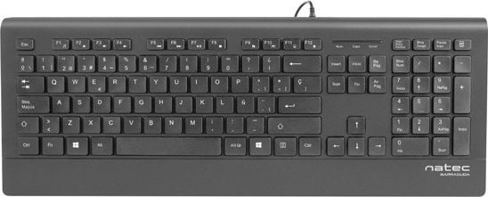 Tastatura Natec NKL-1717, Barracuda, cu cablu, negru, ES