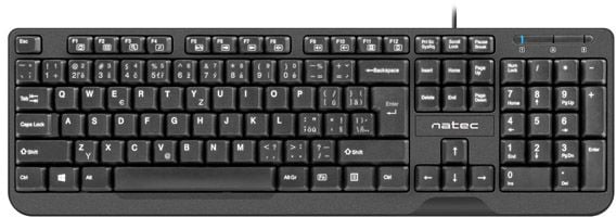 Tastatura Natec Trout, USB, Design Slim, Negru
