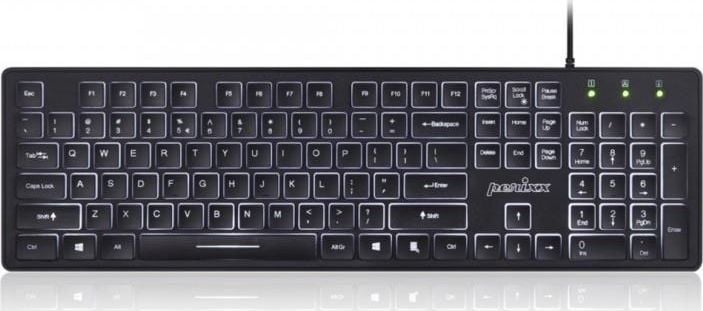 Tastaturi - Tastatura Perixx 11566, Periboard-317, iluminata, cu cablu, negru, EN