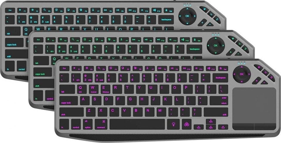 Tastatură Techly Tastatură fără fir Techly Dual Dual BT/RF Touchpad LED RGB