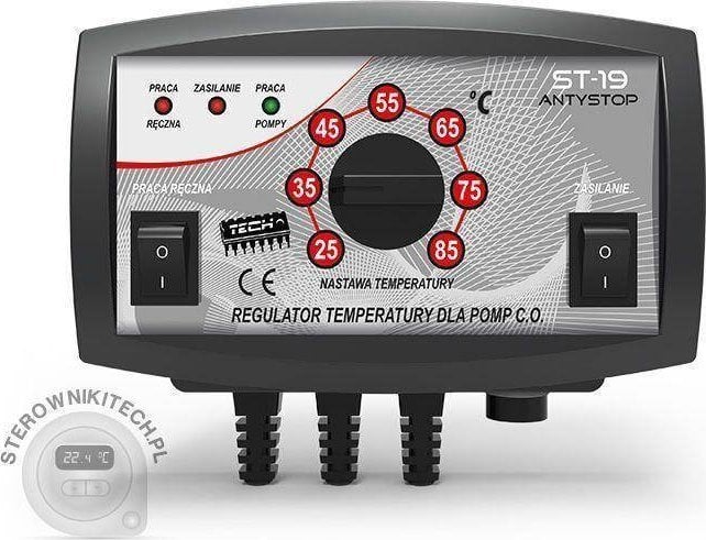 Tech Controller ST-19 pentru pompa de incalzire centrala, anti-stop, negru