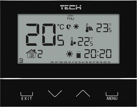 Tech Tech ST-292V2 controler wireless în două stări de cameră (sticlă de 3 mm) negru ST292V2BK