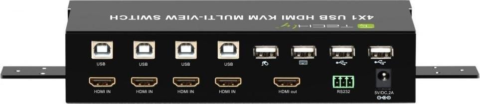 Techly Switch Techly HDMI/USB KVM Switch 4x1 MultiViewer 4in1 FullHD 1080p