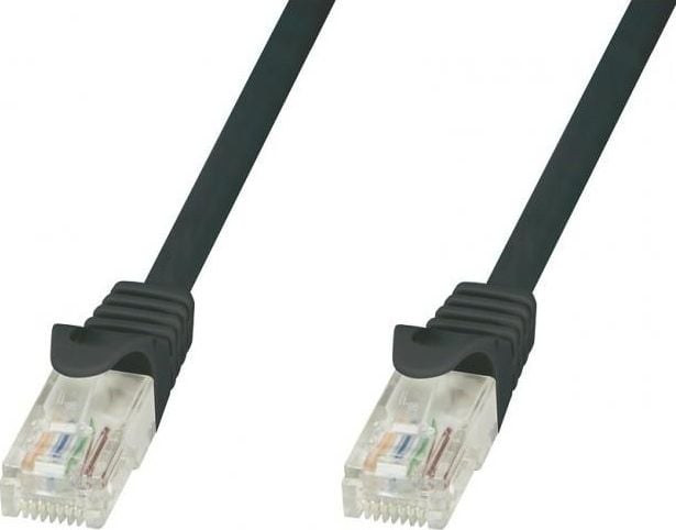 TechlyPro cablu de rețea RJ45 patch cord UTP CAT5e CCA 1m negru