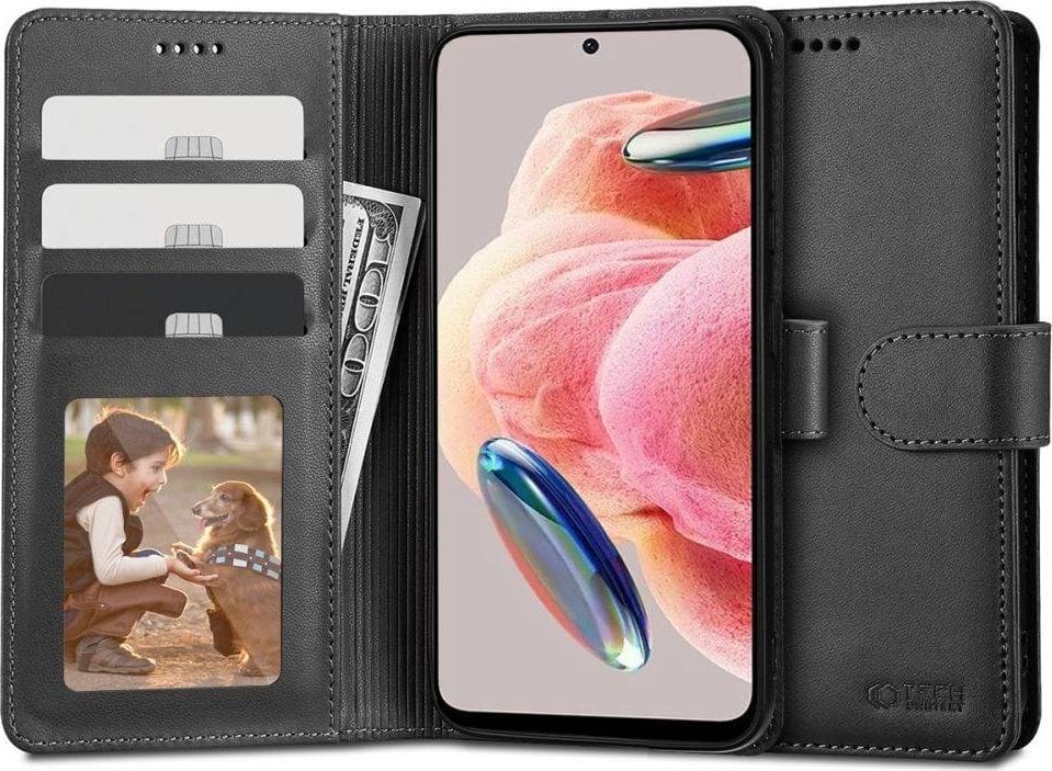 Tech-Protect Tech-protect Husă portofel pentru Xiaomi Redmi Note 12 LTE Negru