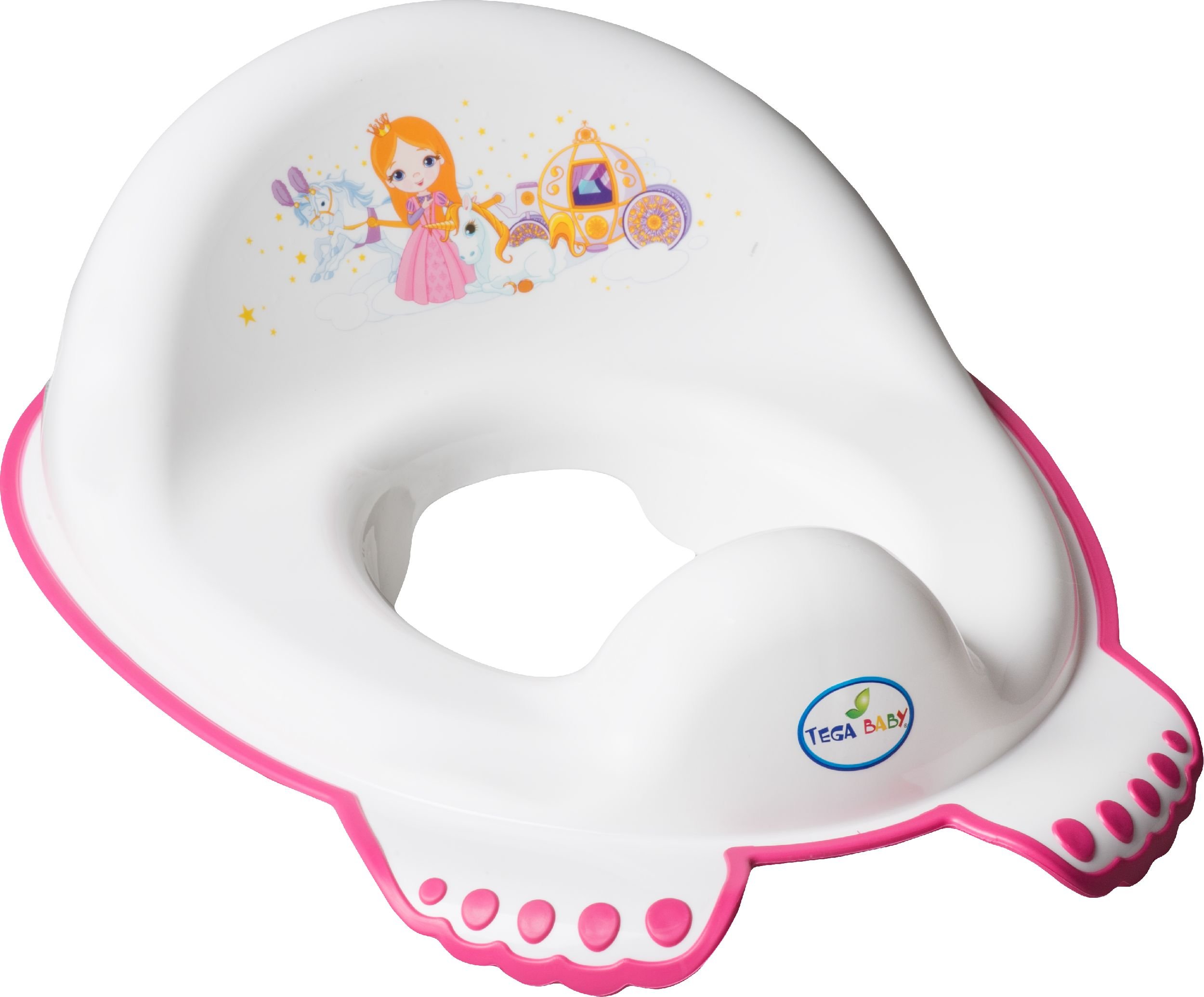 Scaun de toaleta antiderapant Tega Baby Princess - alb (LP-002-103)