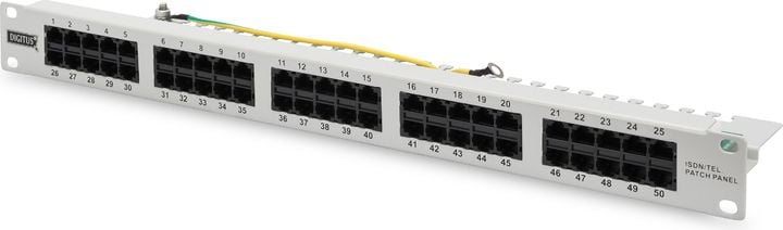 Telefon ISDN patch panel 19 „și 50 x RJ45 U / UTP cat.3 1U gri (DN-91350-1)