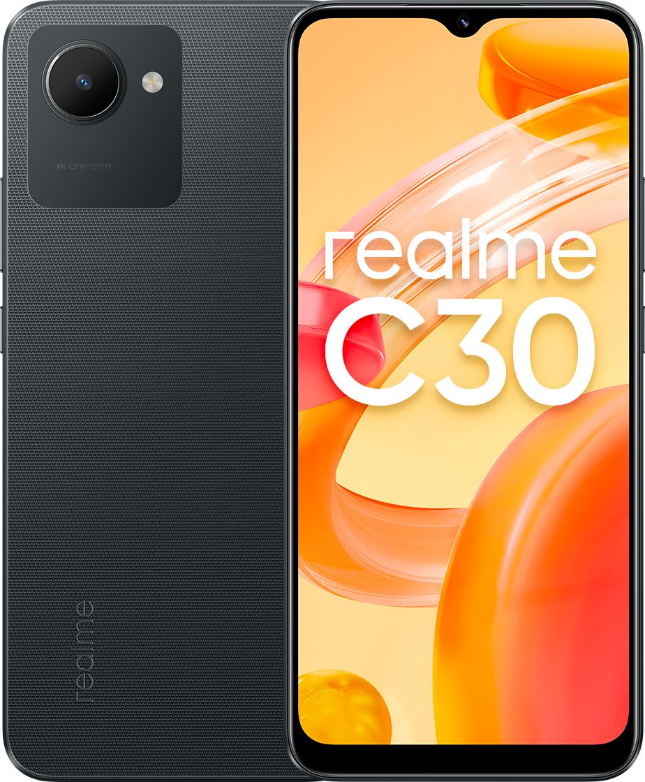 Telefon mobil Realme C30, Dual SIM, 3GB RAM, 32GB, 4G, Denim Black